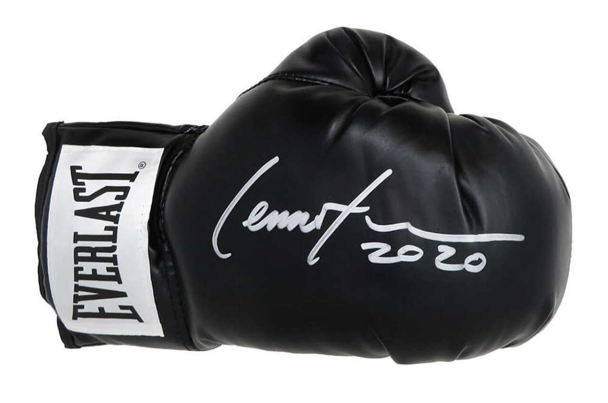 Picture of Schwartz Sports Memorabilia LEWGLV503 Lennox Lewis Signed Everlast Black Boxing Glove
