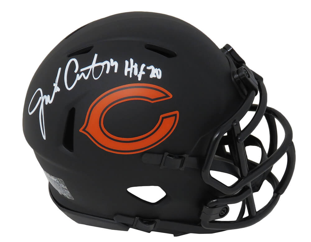 COVMIN305 Jim Covert Signed Chicago Bears Eclipse Black Matte Riddell Speed Mini Helmet with HOF 20 -  Schwartz Sports Memorabilia