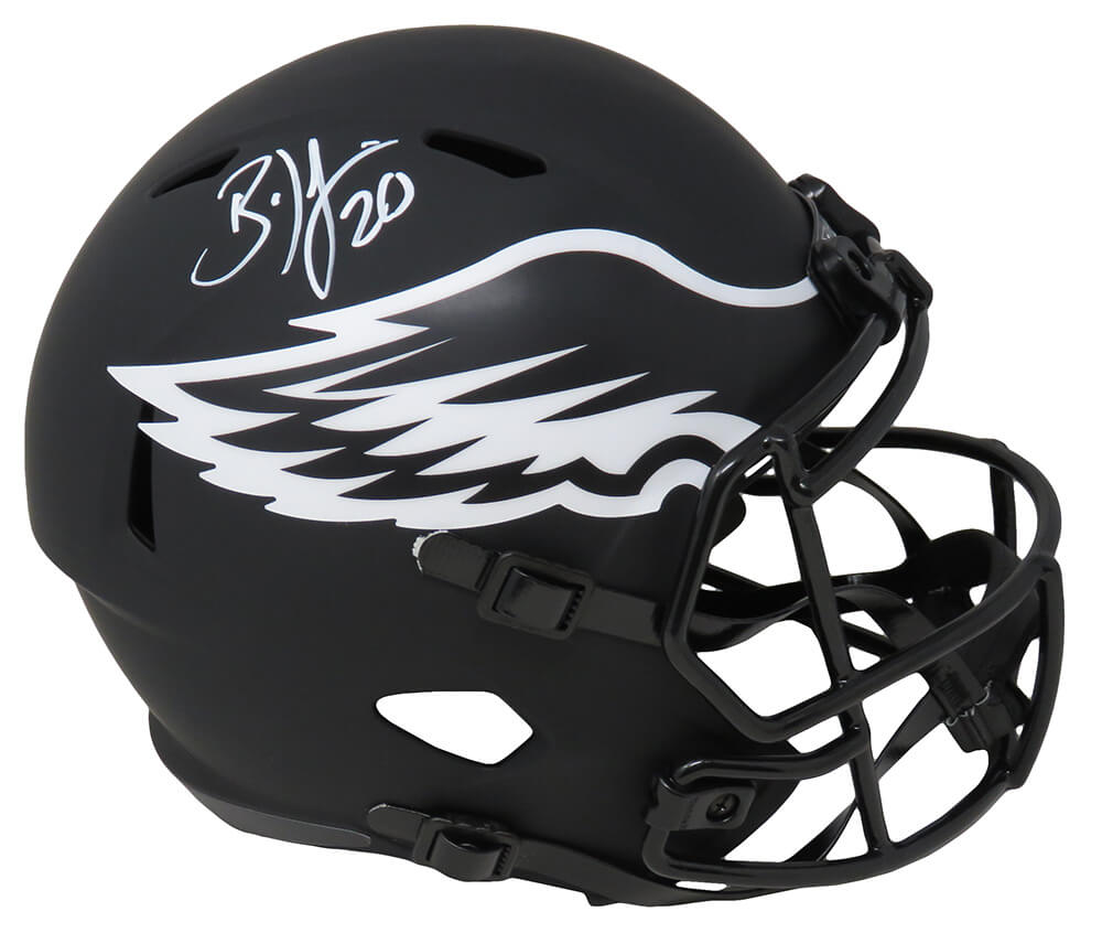 Picture of Schwartz Sports Memorabilia DAWREP322 Brian Dawkins Signed Philadelphia Eagles Eclipse Riddell Full Size Speed Replica Helmet&#44; Matte Black