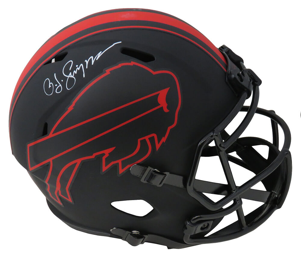 O.J. Simpson Signed Buffalo Bills Eclipse Riddell Full Size Speed Replica Helmet, Black Matte