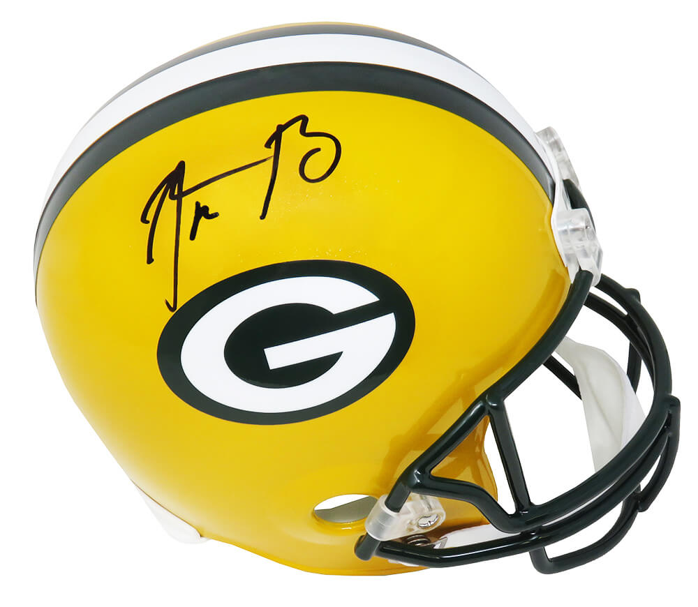 Picture of Schwartz Sports Memorabilia RODREP300 Aaron Rodgers Signed Green Bay Packers Riddell Full Size Replica Helmet