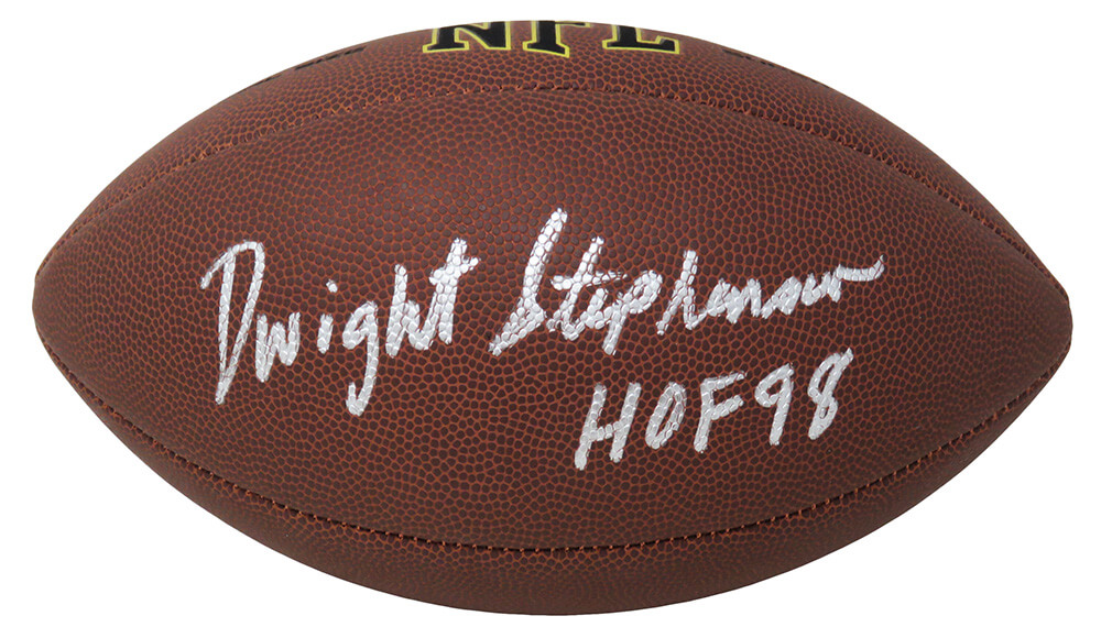 STEFTB322 Dwight Stephenson Signed Wilson Super Grip Full Size NFL Football with HOF98