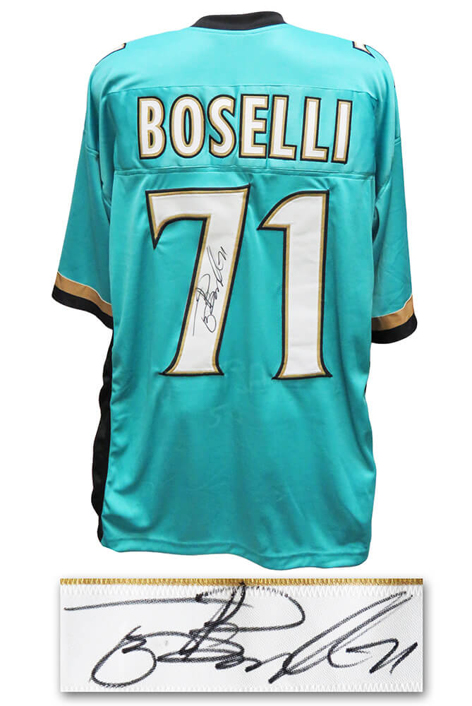 BOSJRY311 Tony Boselli Signed Teal Custom Football Jersey