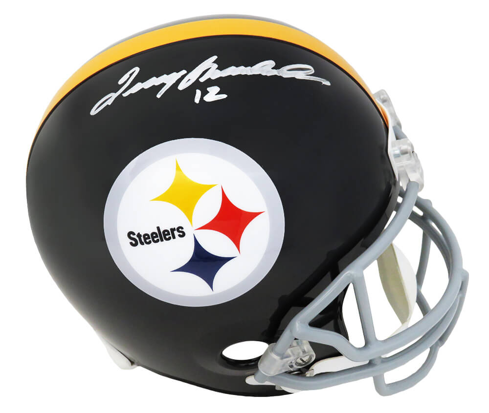 Picture of Schwartz Sports Memorabilia BRAREP311 Terry Bradshaw Signed Pittsburgh Steelers Throwback Riddell Full Size Replica Helmet - Beckett