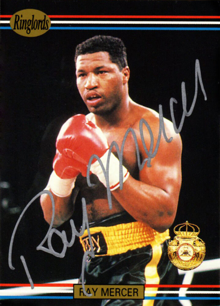 MERCAR504 Ray Mercer Signed 1991 Ringlords Boxing No.13 Trading Card