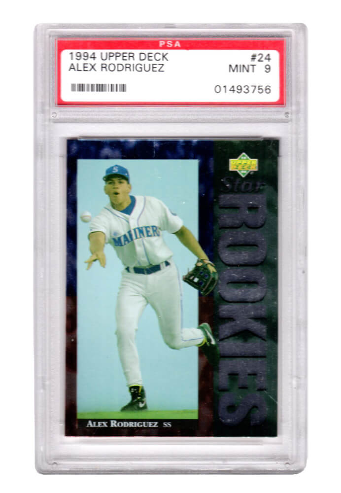 PS1AR94U1 Alex Rodriguez Seattle Mariners 1994 Upper Deck Baseball No.24 RC Rookie Card - PSA 9 Mint