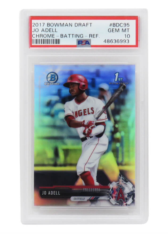 PS1JA17BR Jo Adell Los Angeles Angels 2017 Bowman Chrome Refractor Baseball No.BDC95 RC Rookie Card - PSA 10 Gem Mint