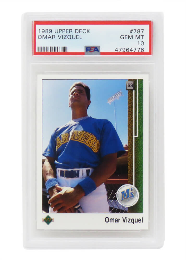 PS1OV89U1 Omar Vizquel Seattle Mariners 1989 Upper Deck Baseball No.787 RC Rookie Card - PSA 10 Gem Mint