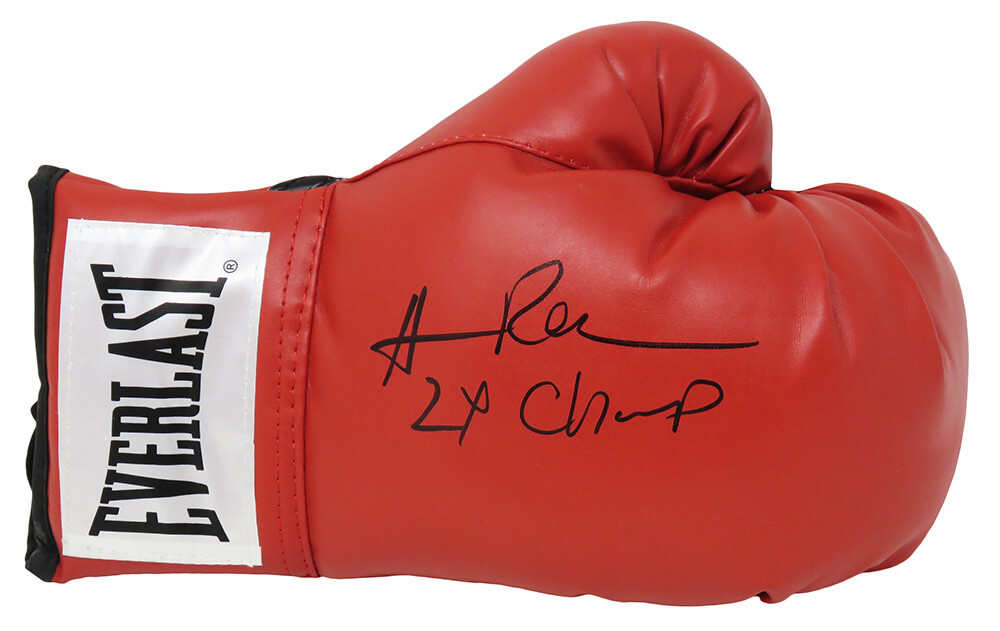 RAHGLV506 Hasim Rahman Signed Everlast Boxing Glove with 2x Champ, Red