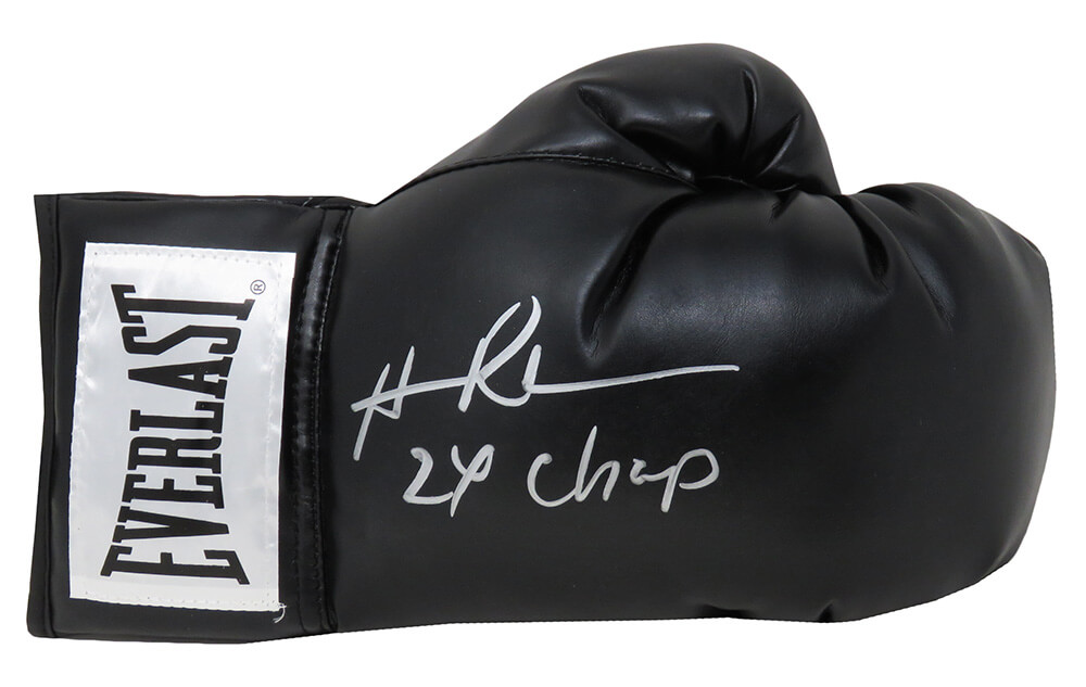 RAHGLV507 Hasim Rahman Signed Everlast Boxing Glove with 2x Champ, Black