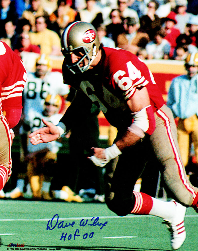 WIL08P311 Dave Wilcox Signed San Francisco 49ers Action 8 x 10 in. Photo with HOF 2000 -  Schwartz Sports Memorabilia