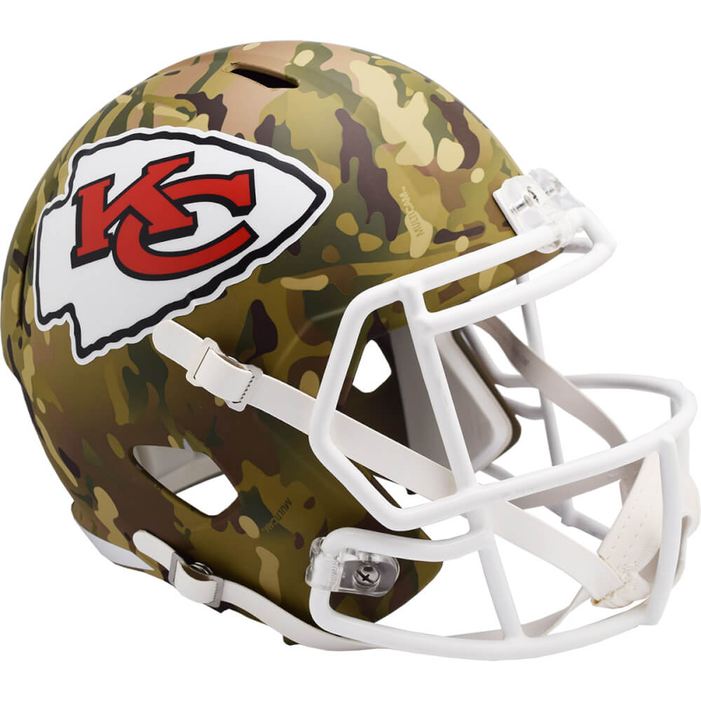 UHRCHI607 Kansas City Chiefs Camo Riddell Full Size Speed Replica Football Helmet -  Schwartz Sports Memorabilia