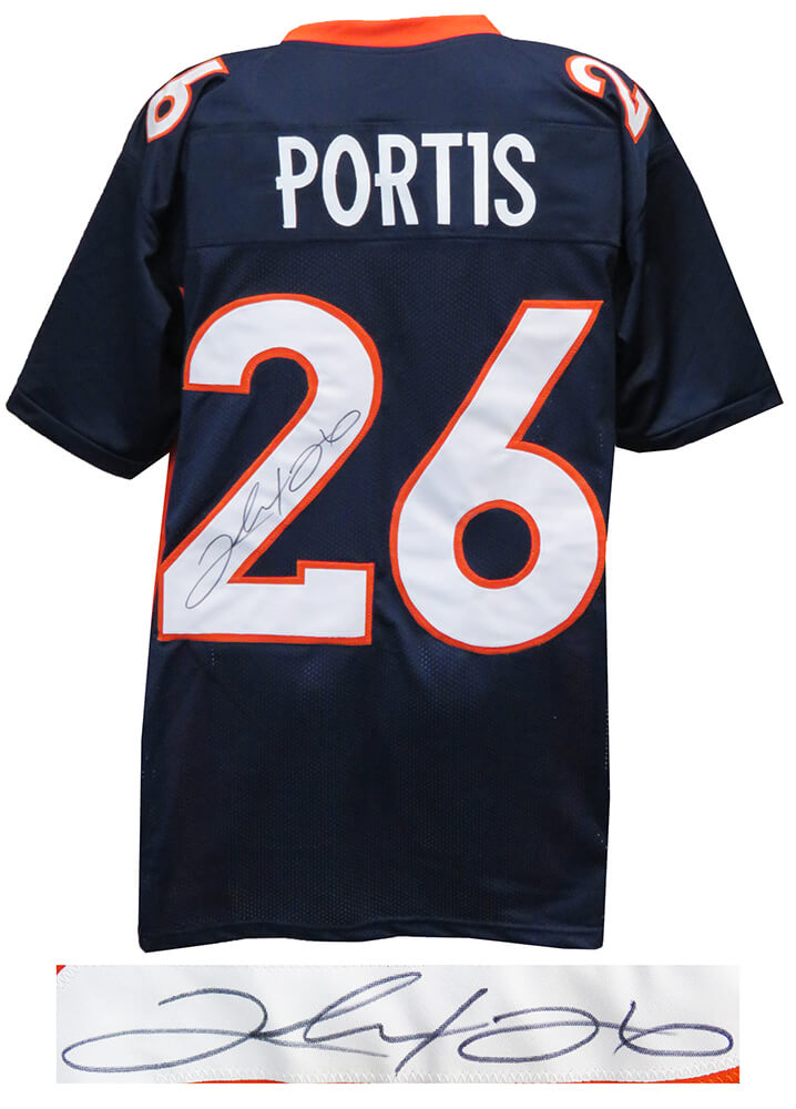 PORJRY303 Clinton Portis Signed Navy Custom Jersey