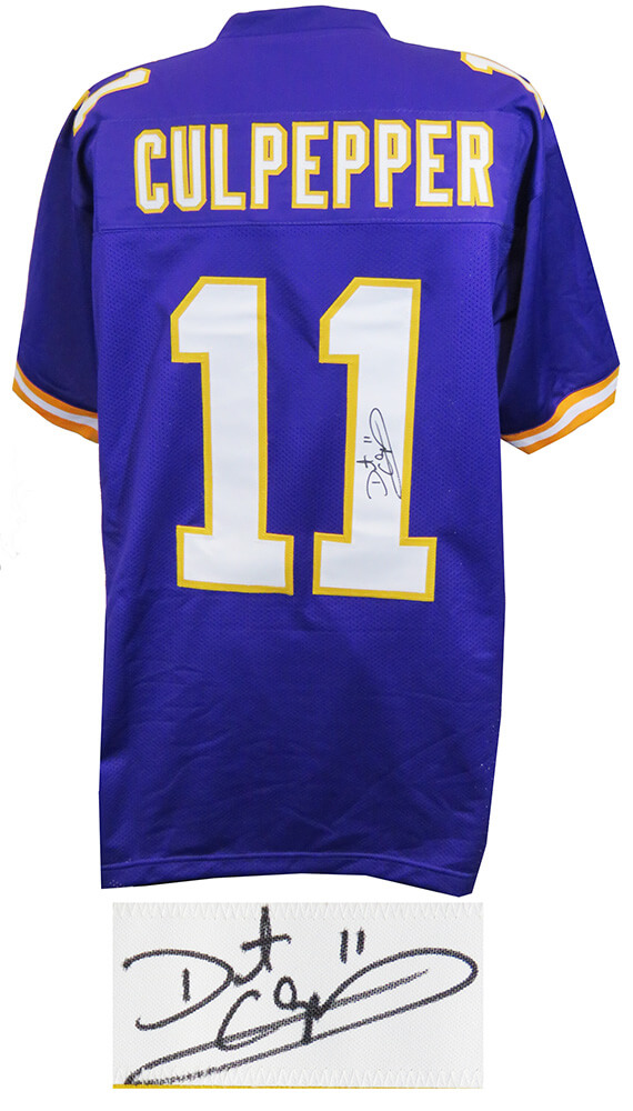 CULJRY311 Daunte Culpepper Signed Purple Throwback Custom Football Jersey