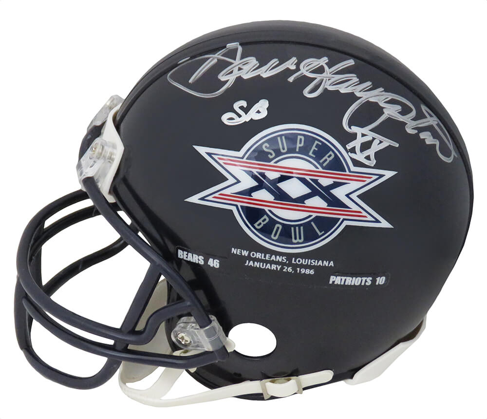 Picture of Schwartz Sports Memorabilia HAMMIN306 Dan Hampton Signed Bears & Super Bowl XX Champs Logo Riddell Mini Helmet with SB XX Inscription