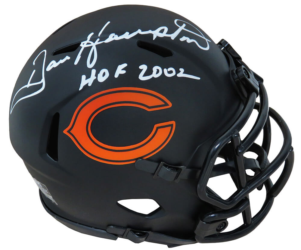Picture of Schwartz Sports Memorabilia HAMMIN315 Dan Hampton Signed Chicago Bears Eclipse Speed Mini Helmet with HOF 2002 Inscription&#44; Black