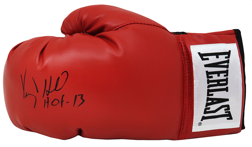 Picture of Schwartz Sports Memorabilia HILGLV501 Virgil Hill Signed Everlast Red Boxing Glove with HOF 13 Inscription