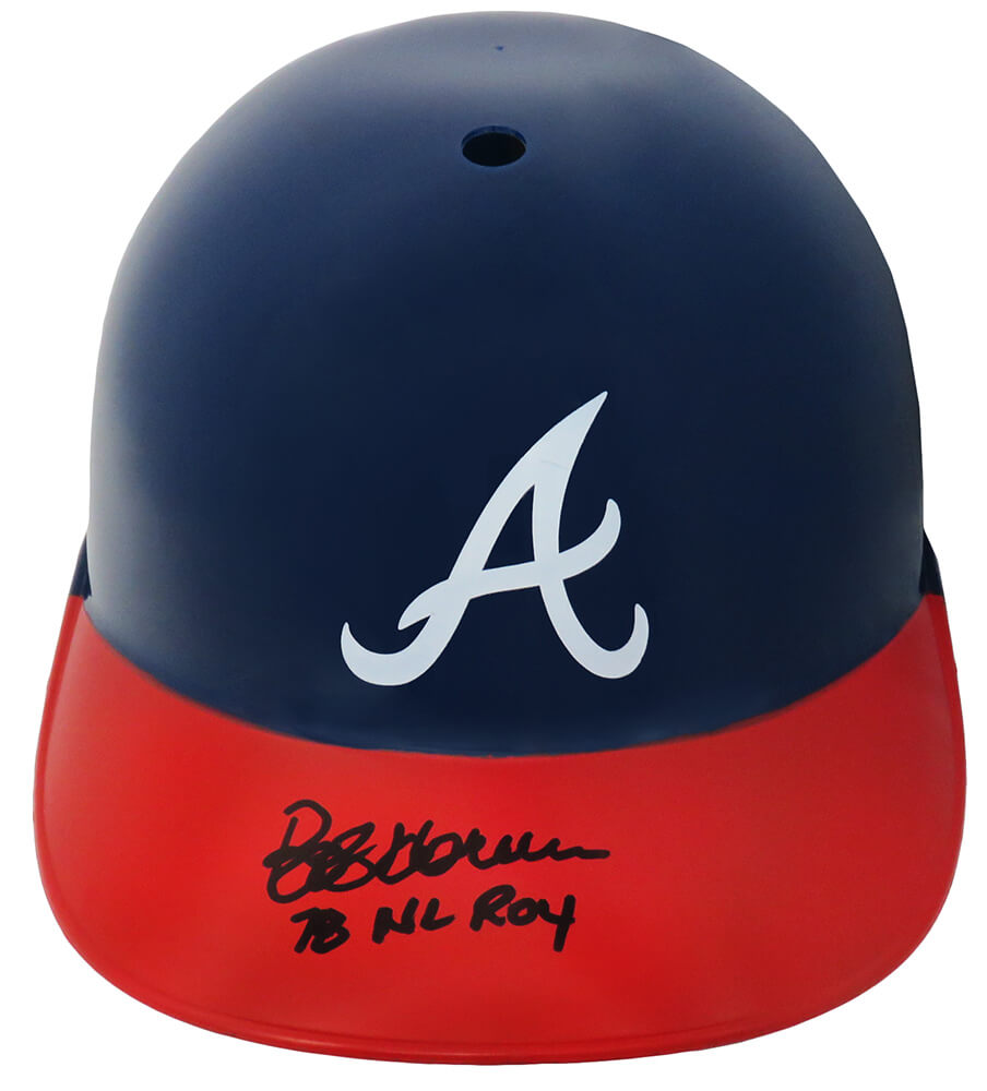 Picture of Schwartz Sports Memorabilia HORBTH100 Bob Horner Signed Atlanta Braves Replica Souvenir Batting Helmet with 78 NL ROYInscription