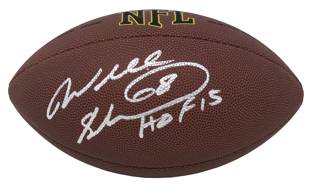 SHIFTB300 Will Shields Signed Wilson Super Grip Full Size NFL Football with HOF 15 Inscription