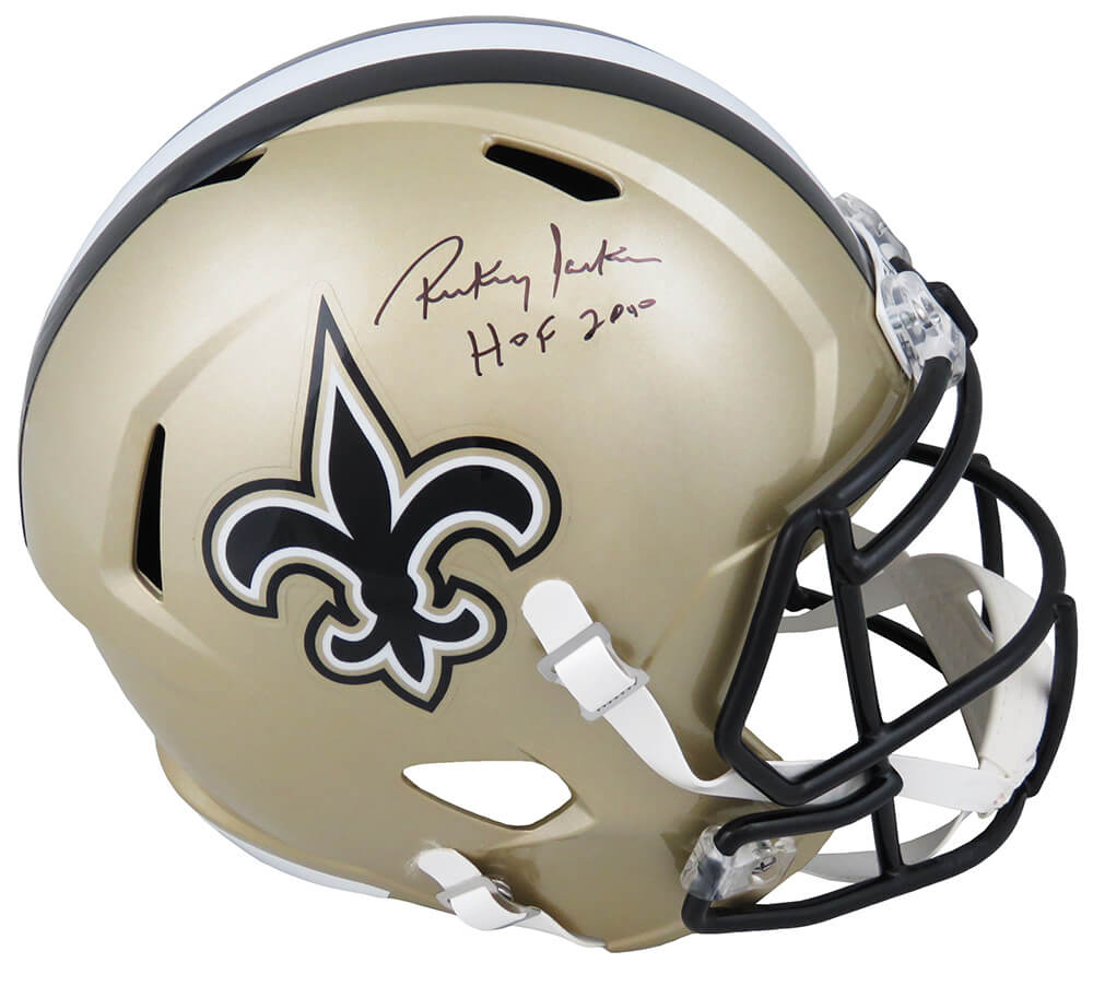 JACREP313 Rickey Jackson Signed New Orleans Saints Riddell Full Size Speed Replica Helmet with HOF 2010