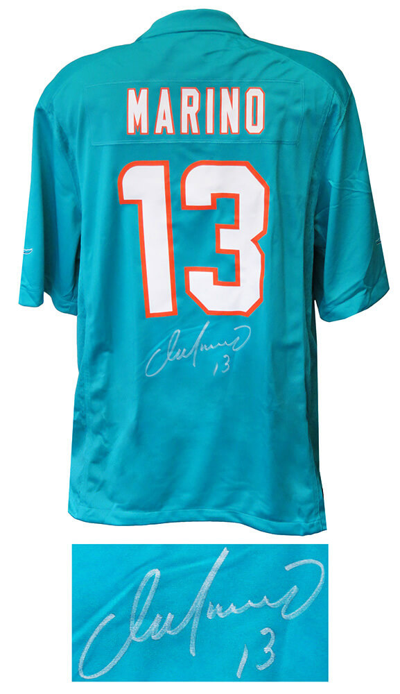 MARJRY341 Dan Marino Signed Miami Dolphins Nike Teal Jersey