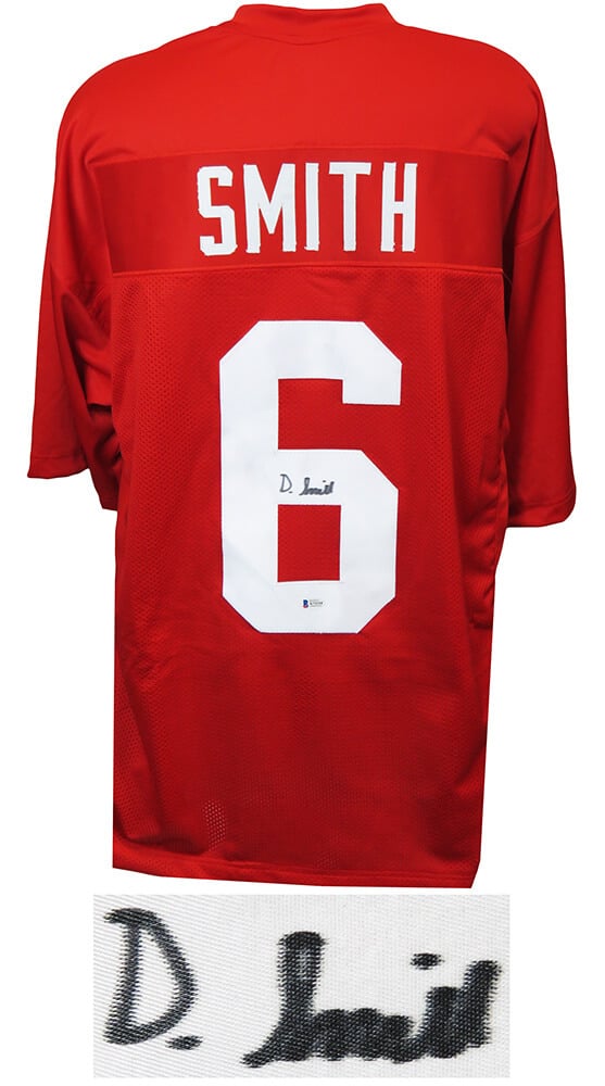 Schwartz Sports Memorabilia DeVonta Smith Signed Red Custom College Football Jersey for Beckett | SMIJRY360