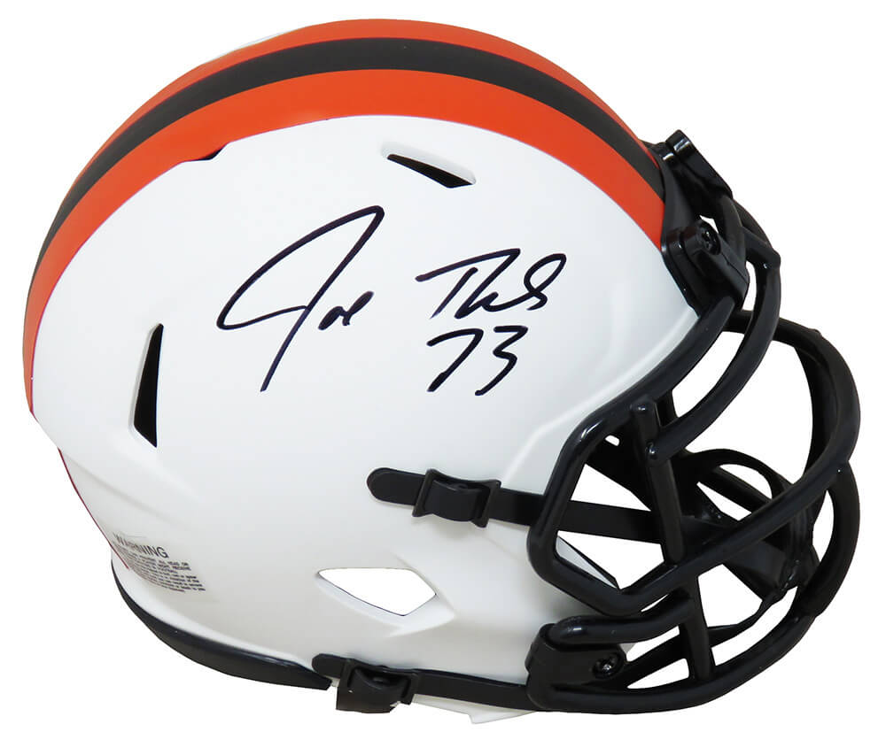 THOMIN336 Joe Thomas Signed Cleveland Browns Lunar Eclipse White Matte Riddell Speed Mini Helmet