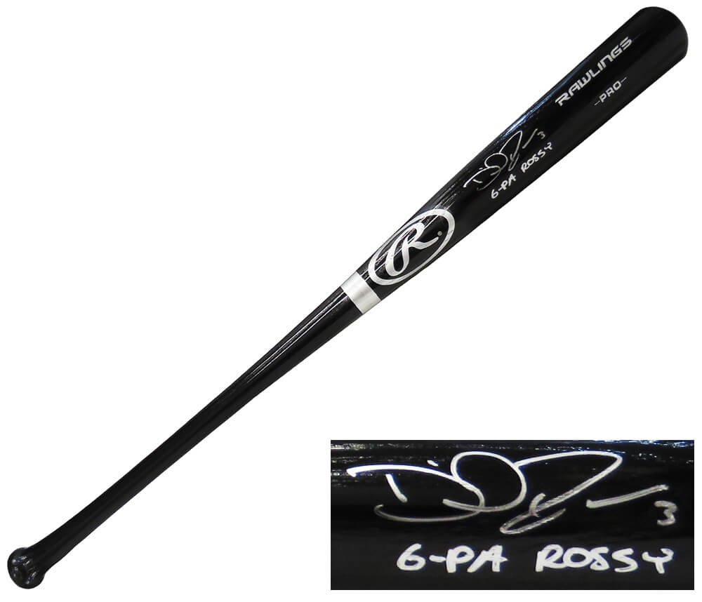 ROSBAT117 David Ross Signed Rawlings Pro Black Baseball Bat with G-Pa Rossy