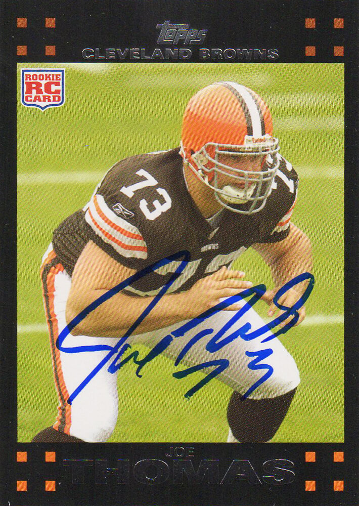 THOCAR311 NFL Cleveland Browns Joe Thomas Signed 2007 Topps Rookie Football Trading Card No. 392