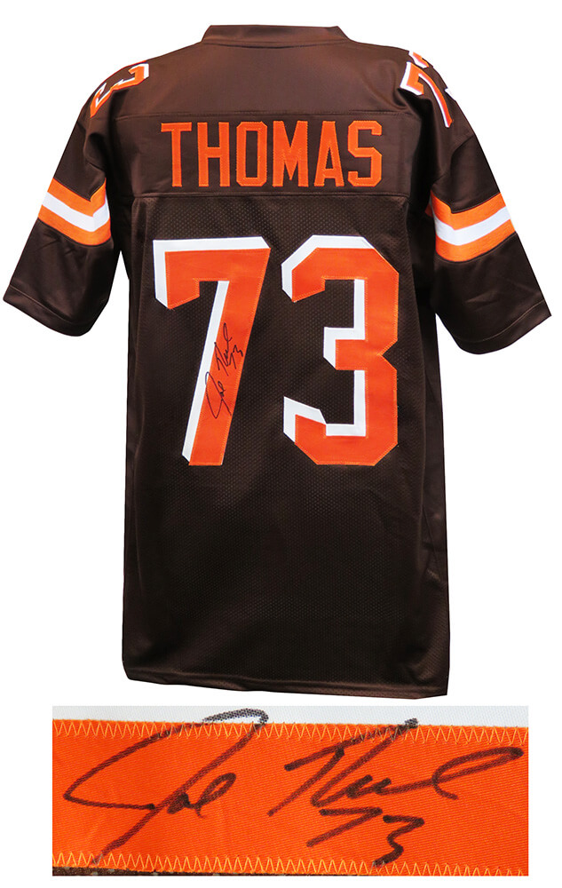 Joe Thomas Signed Football Jersey, Orange & Brown