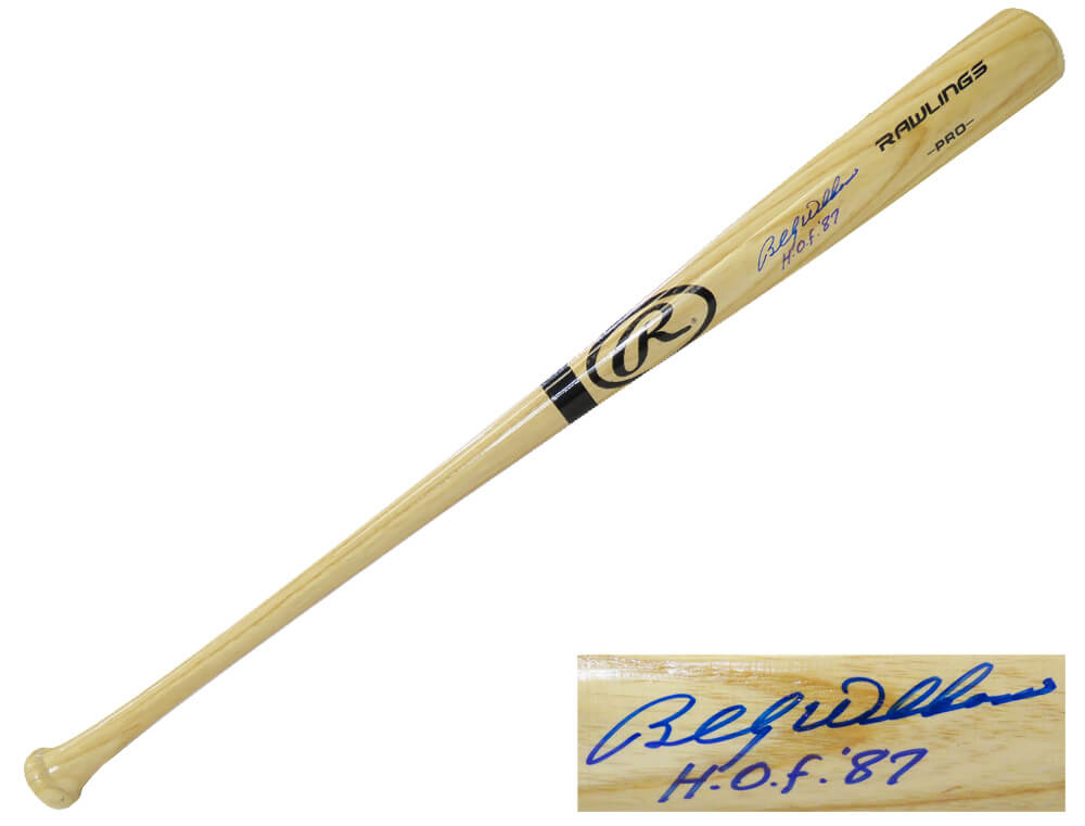WILBAT108 Billy Williams Signed Rawlings Pro Blonde Baseball Bat with HOF-87