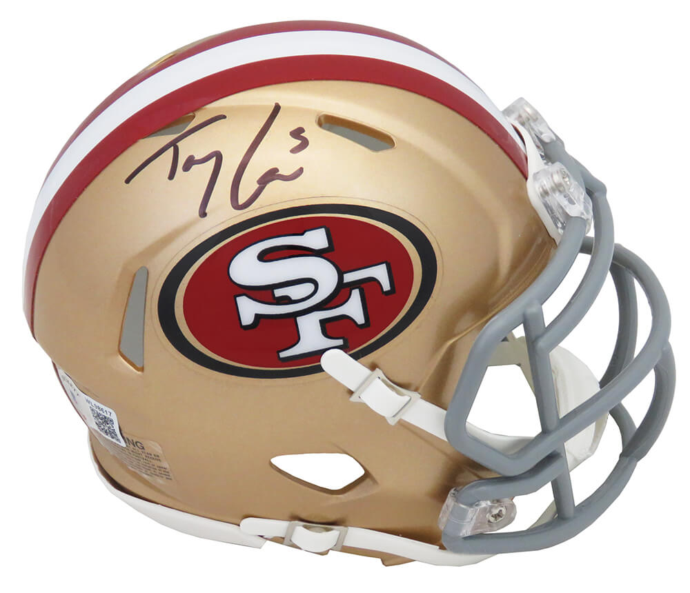 Picture of Schwartz Sports Memorabilia LANMIN320 Trey Lance Signed San Francisco 49ers Riddell Speed Mini Helmet - Beckett