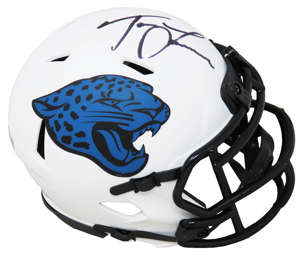 Picture of Schwartz Sports Memorabilia LAWMIN301 Trevor Lawrence Signed Jacksonville Jaguars Lunar Eclipse Riddell Speed Mini Helmet - Fanatics