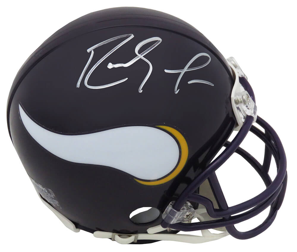 Picture of Schwartz Sports Memorabilia MOSMIN310 Randy Moss Signed Minnesota Vikings Throwback Riddell Mini Helmet