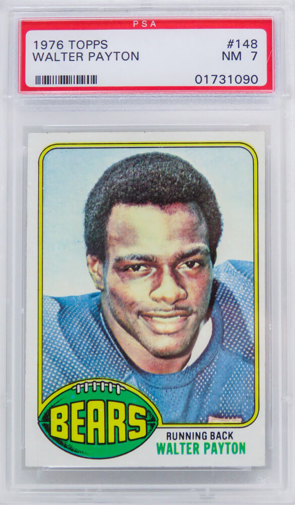 PS3WP76TB Walter Payton - Chicago Bears 1976 Topps Football No.148 RC Rookie Card - PSA 7 NM - B