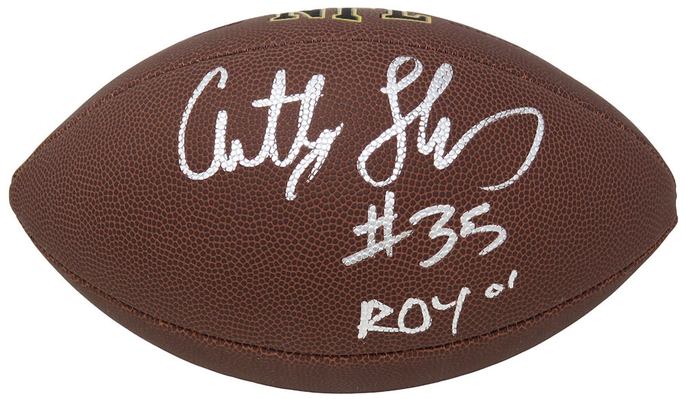 THOFTB340 Anthony Thomas Signed Wilson Super Grip Full Size NFL Football with ROY01