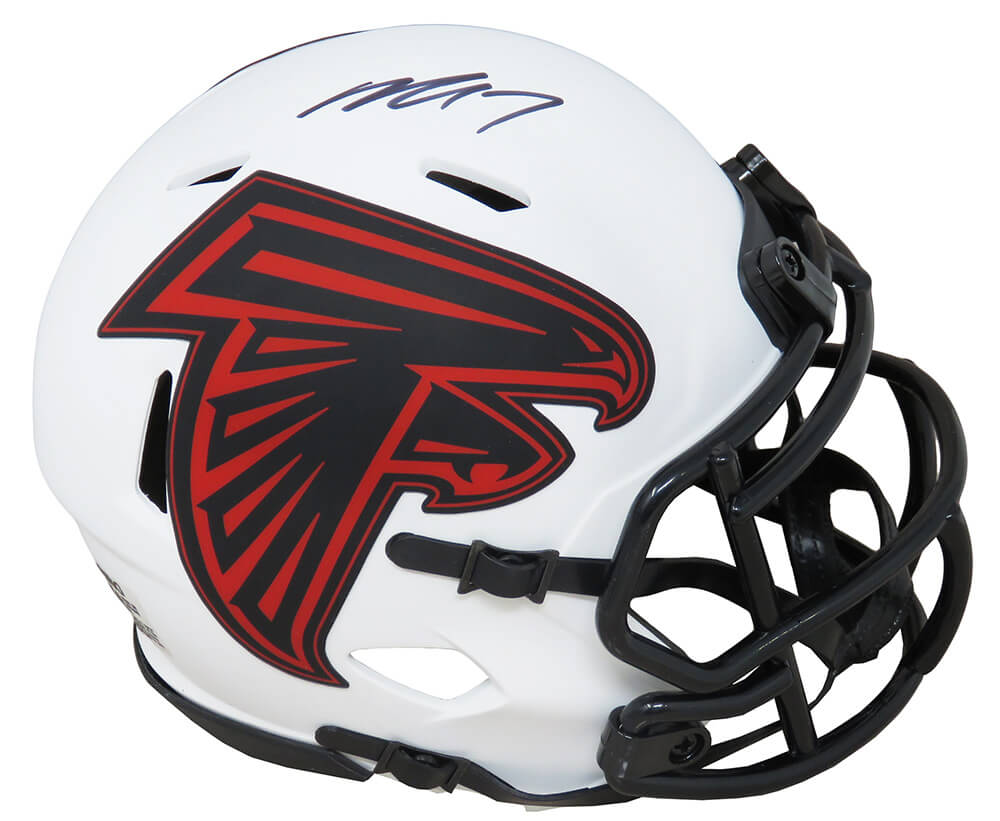 Picture of Schwartz Sports Memorabilia VICMIN312 Michael Vick Signed Atlanta Falcons Lunar Eclipse White Matte Riddell Speed Mini Helmet