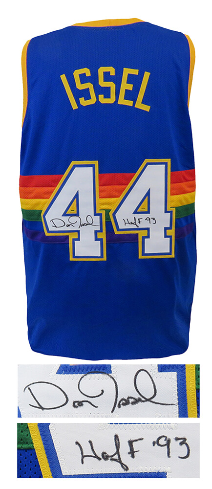 ISSJRY200 Dan Issel Signed Blue Throwback Custom Basketball Jersey with HOF93