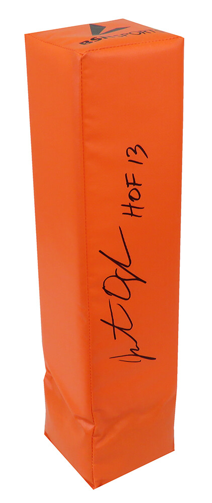 OGDPYL300 Jonathan Ogden Signed Orange Endzone Football Pylon with HOF13