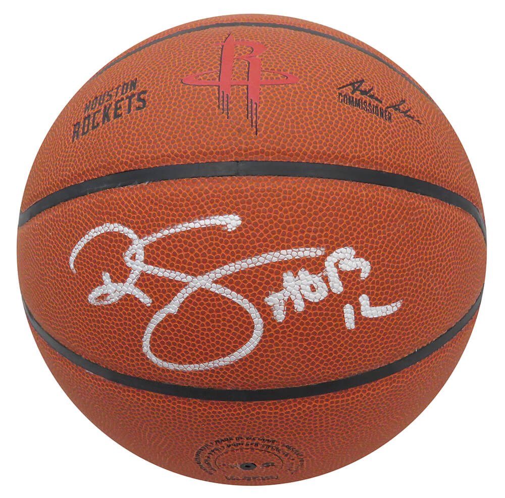 SAMBSK205 Ralph Sampson Signed Wilson Houston Rockets Logo NBA Basketball with HOF12