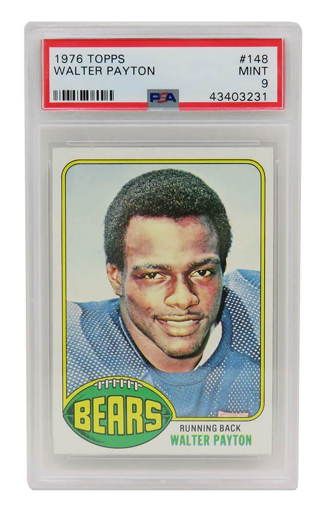 PS3WP76TD Walter Payton Chicago Bears 1976 Topps Football Rookie Card, Number 148 - PSA 9 Mint