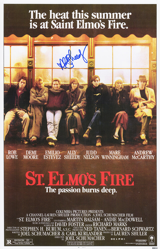 SHEPST520 11 x 17 in. Ally Sheedy Signed St Elmos Fire Movie Poster -  Schwartz Sports Memorabilia