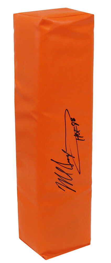 SINPYL302 Mike Singletary Signed Endzone Pylon, Orange - HOF98 Inscription
