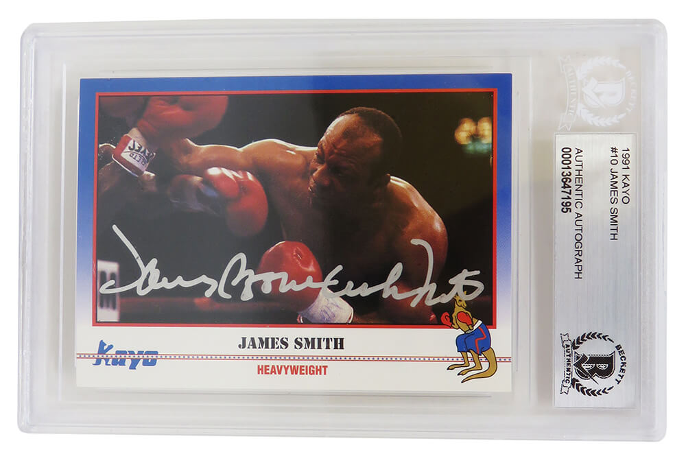 Picture of Schwartz Sports Memorabilia SMICAR501 James Smith Signed 1991 Kayo Boxing Trading Card&#44; Number 110 - Bonecrusher - Beckett Encapsulated