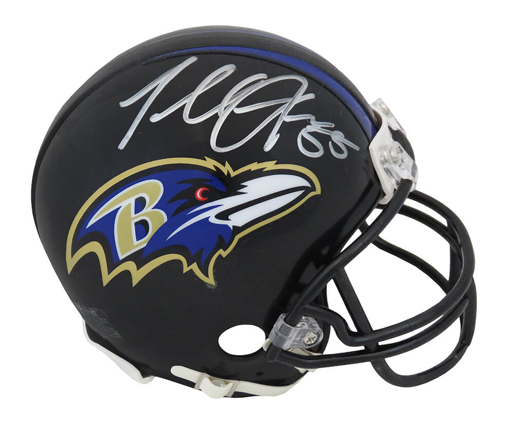 Picture of Schwartz Sports Memorabilia SUGMIN300 Terrell Suggs Signed Baltimore Ravens Riddell Mini Helmet