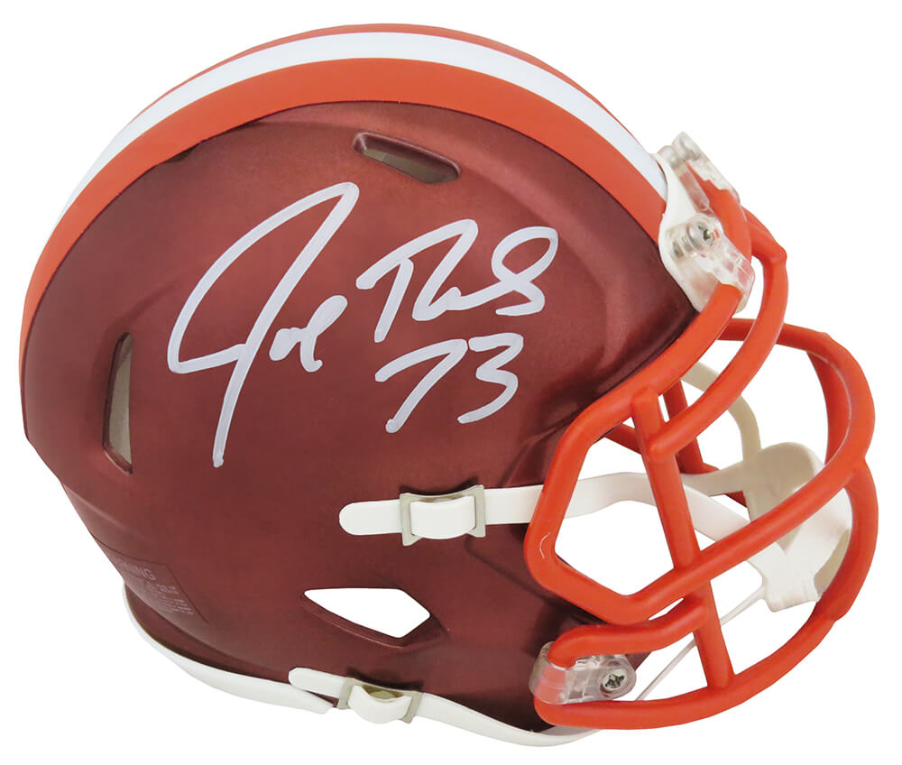 THOMIN339 Joe Thomas Signed Cleveland Browns Flash Riddell Speed Mini Helmet