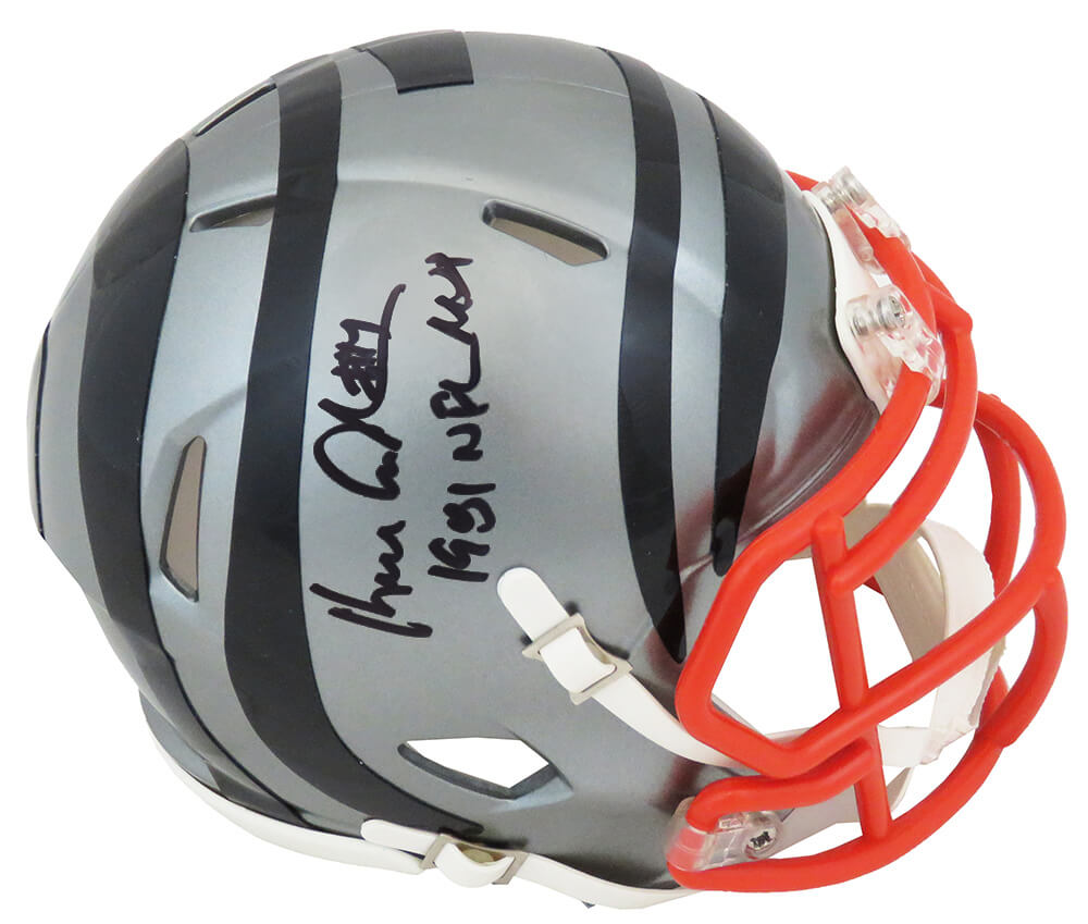 Picture of Schwartz Sports Memorabilia ANDMIN306 Ken Anderson Signed Cincinnati Bengals Flash Riddell Speed Mini Helmet&#44; 1981 NFL MVP Inscription