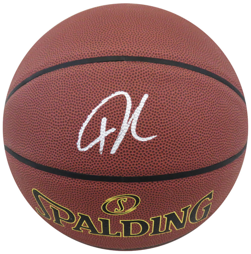 ANTBSK206 Giannis Antetokounmpo Signed Spalding Elevation NBA Basketball, Brown