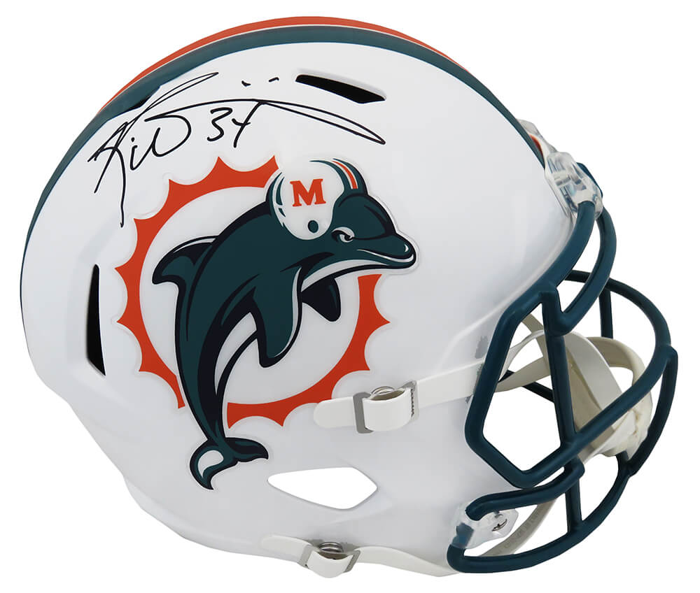 WILREP323 Ricky Williams Signed Miami Dolphins 1990s Style Throwback Riddell Full Size Speed Replica Helmet