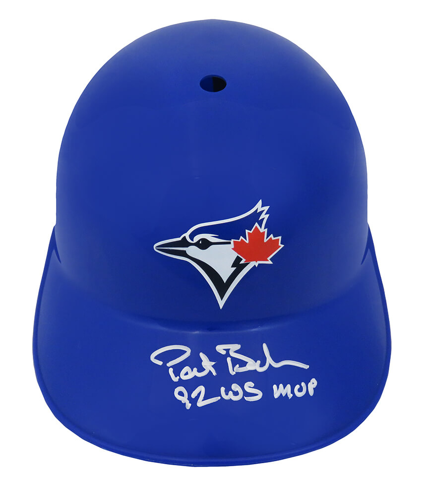 Picture of Schwartz Sports Memorabilia BORBTH100 Pat Borders Signed Toronto Blue Jays Souvenir Replica Baseball Batting Helmet&#44; 92 WS MVP Inscription